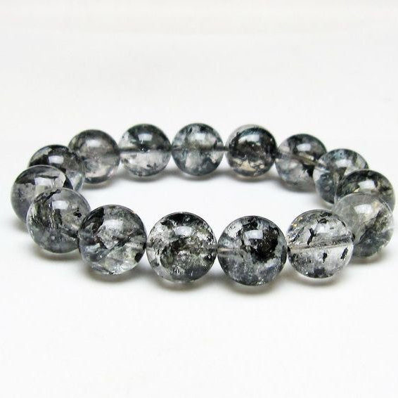 ブラックエレスチャルクォーツ ブレスレット 15mm 一点物 111-53842