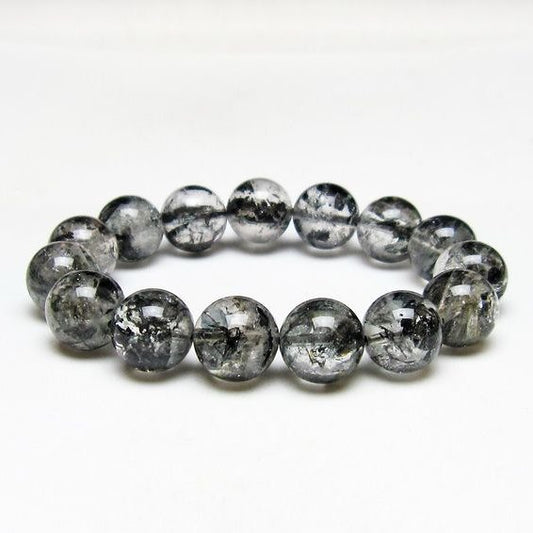 ブラックエレスチャルクォーツ ブレスレット 15mm 一点物 111-53844