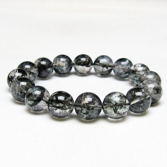 ブラックエレスチャルクォーツ ブレスレット 14mm 一点物 111-53845