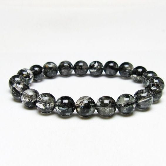 ブラックエレスチャルクォーツ ブレスレット 10mm 一点物 メール便可 111-53850