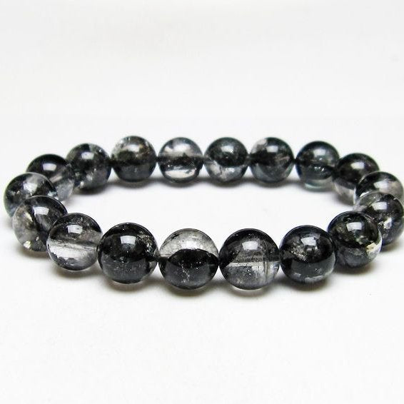 ブラックエレスチャルクォーツ ブレスレット 11mm 一点物 111-53856