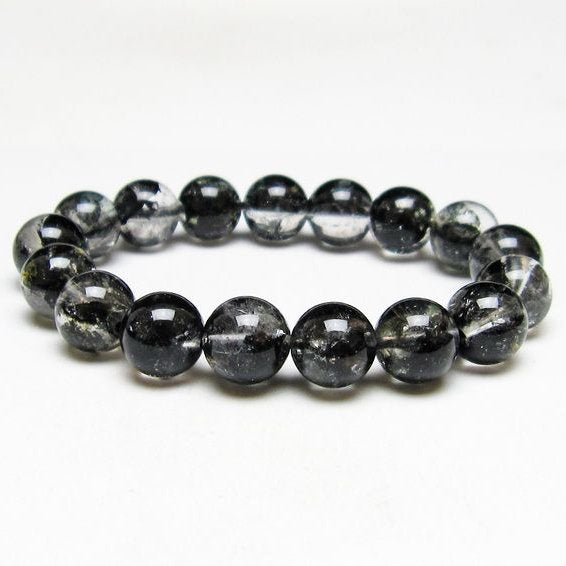 ブラックエレスチャルクォーツ ブレスレット 12mm 一点物 111-53858