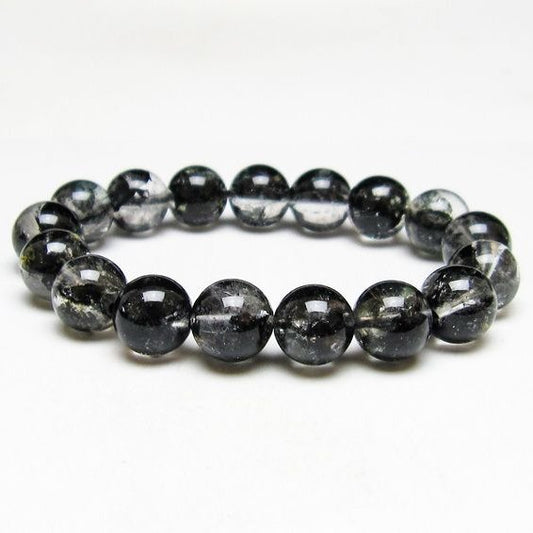 ブラックエレスチャルクォーツ ブレスレット 12mm 一点物 111-53858