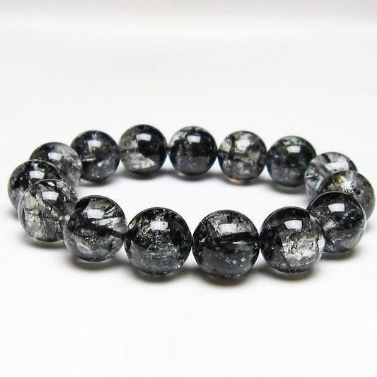 ブラックエレスチャルクォーツ ブレスレット 14mm 一点物 111-53864