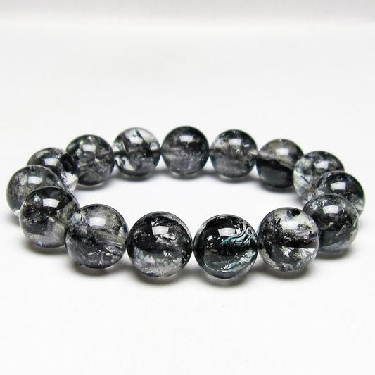 ブラックエレスチャルクォーツ ブレスレット 14mm 一点物 111-53865