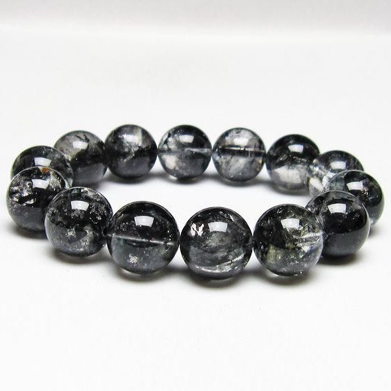 ブラックエレスチャルクォーツ ブレスレット 16mm 一点物 111-53866