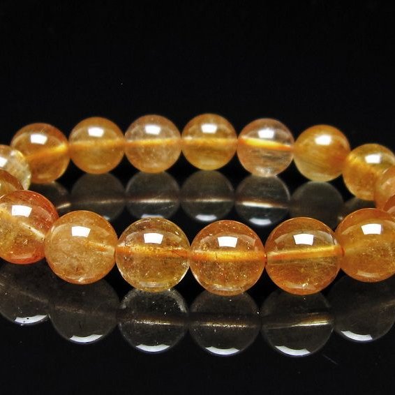 ルチルクォーツ ブレスレット 12mm ゴールドルチル ブロンズルチル メール便可 一点物 111-54819