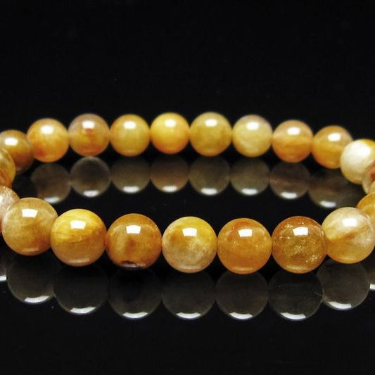 ルチルクォーツ ブレスレット 8mm ゴールドルチル ブロンズルチル メール便可 一点物 111-54836