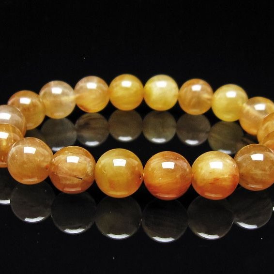 ルチルクォーツ ブレスレット 12mm ゴールドルチル ブロンズルチル 一点物 111-54871