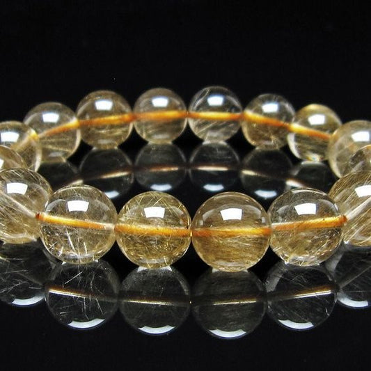 ルチルクォーツ ブレスレット 13mm ゴールドルチル ブロンズルチル 一点物 111-54893