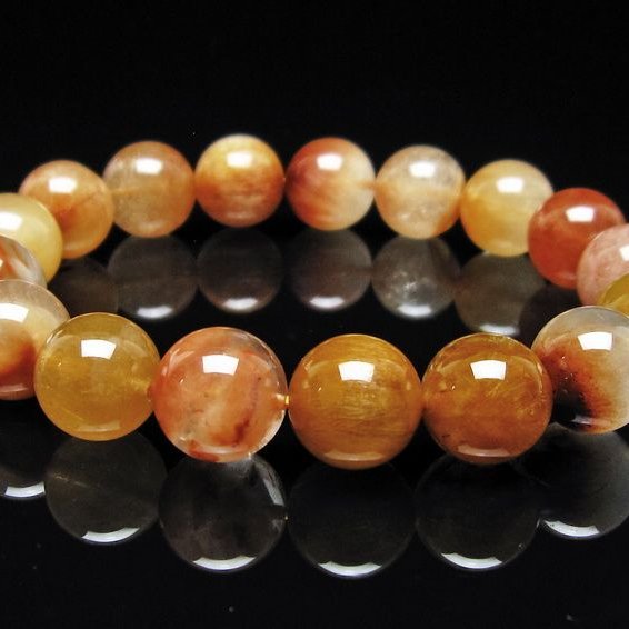 ルチルクォーツ ブレスレット 12mm ゴールドルチル ブロンズルチル 一点物 111-54914