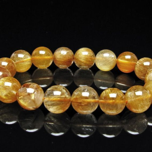 ルチルクォーツ ブレスレット 12mm ゴールドルチル ブロンズルチル 一点物 111-54934