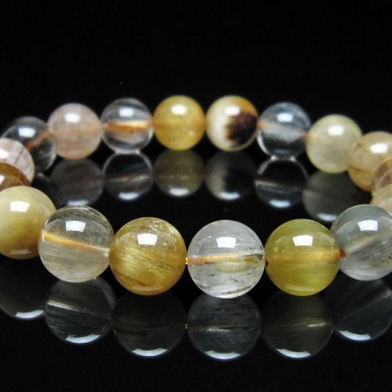 ルチルクォーツ ブレスレット 11mm ゴールドルチル ブロンズルチル 一点物 111-54997