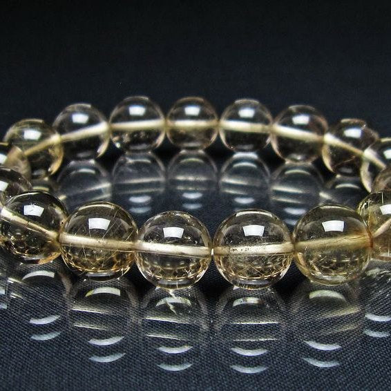 ルチルクォーツ ブレスレット 12mm プラチナルチル ブレス メール便可 一点物 111-55007