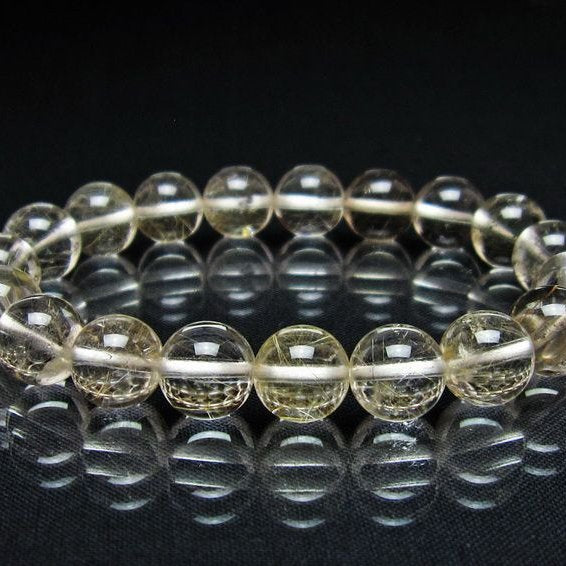 ルチルクォーツ ブレスレット 10mm プラチナルチル ブレス メール便可 一点物 111-55014