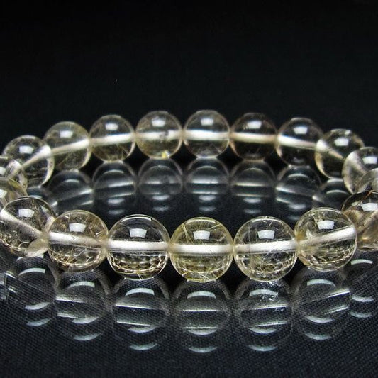 ルチルクォーツ ブレスレット 10mm プラチナルチル ブレス メール便可 一点物 111-55014