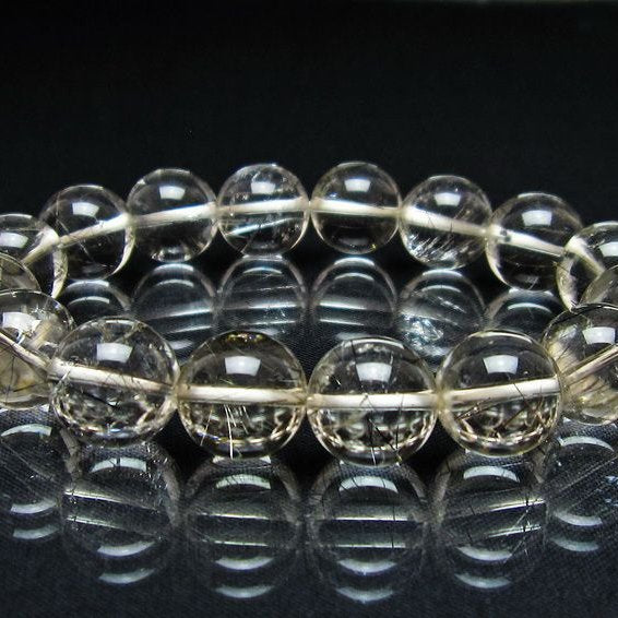 ルチルクォーツ ブレスレット 13mm プラチナルチル ブレス 一点物 111-55015