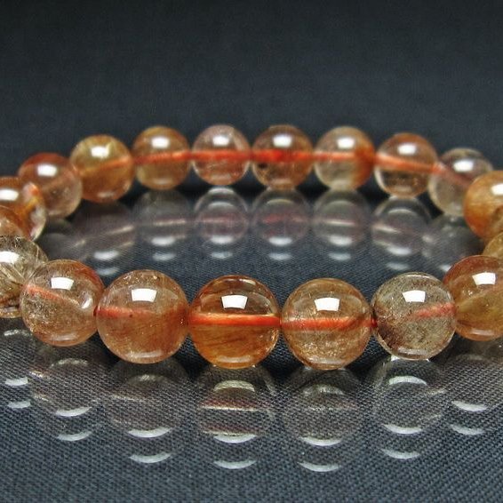 プラチナルチル ブレスレット 10mm レッド ルチルクォーツ 一点物 111-55116