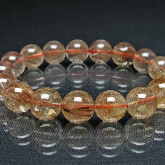 プラチナルチル ブレスレット 11mm レッド ルチルクォーツ 一点物 111-55133