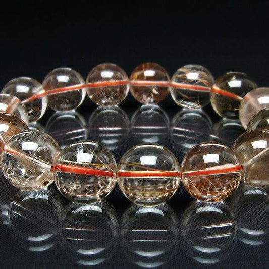 プラチナルチル ブレスレット 16mm レッド ルチルクォーツ 一点物 111-55167