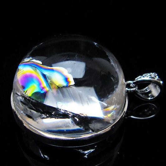 アイリスクォーツ 水晶 ペンダント 虹入り 一点物 [送料無料] 112-12406