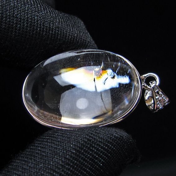 アイリスクォーツ 水晶 ペンダント 虹入り メール便可 一点物 112-14097