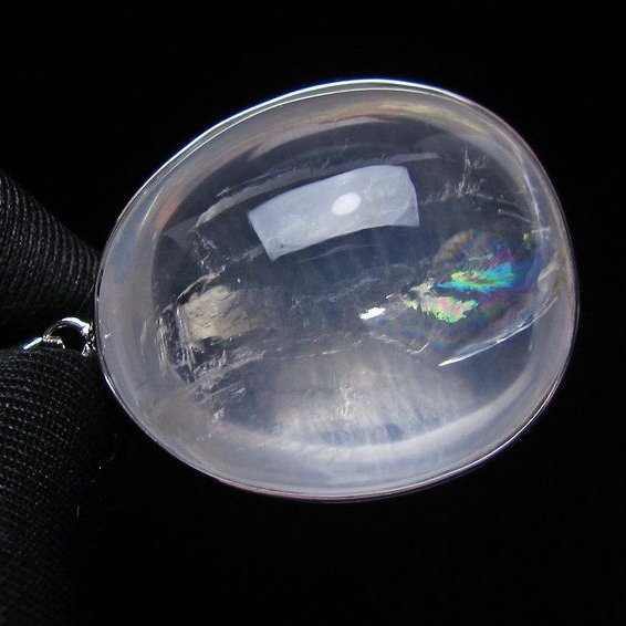 ミルキークォーツ ペンダント 虹入り メール便可 一点物 112-14105