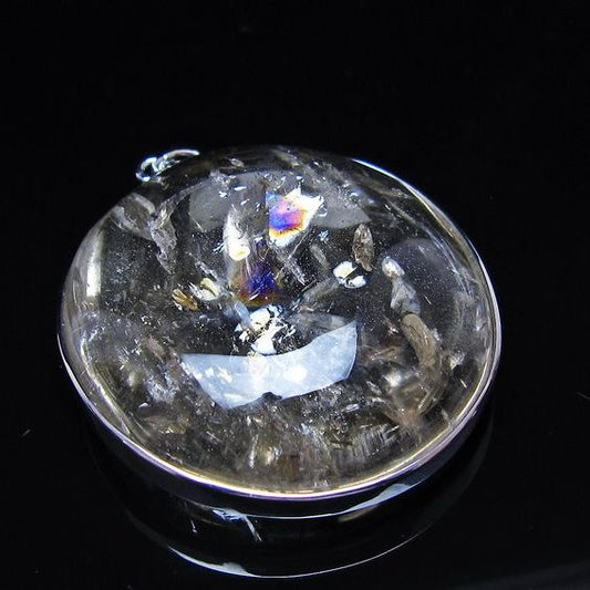 アイリスクォーツ 水晶 ペンダント 虹入り メール便可 一点物 112-14108