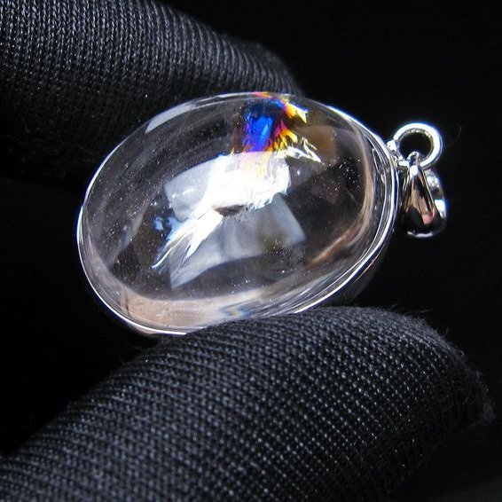 アイリスクォーツ 水晶 ペンダント 虹入り メール便可 一点物 112-14127