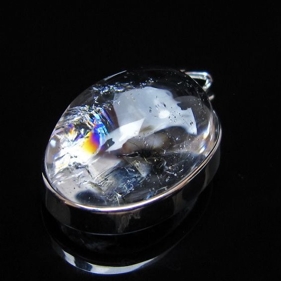 アイリスクォーツ 水晶 ペンダント 虹入り メール便可 一点物 112-14128
