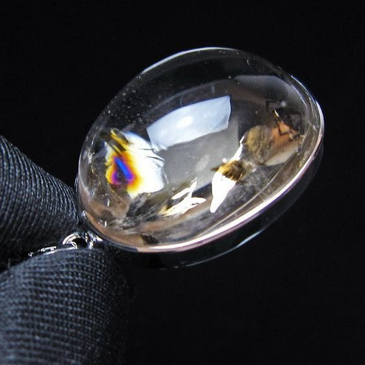 アイリスクォーツ 水晶 ペンダント 虹入り メール便可 一点物 112-14136