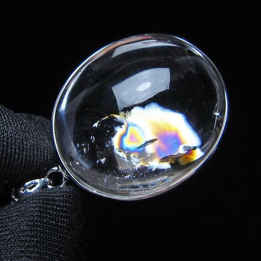アイリスクォーツ 水晶 ペンダント 虹入り メール便可 一点物 112-14149