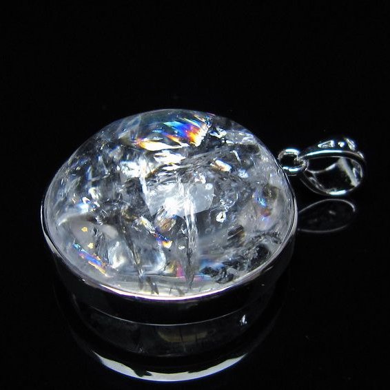 アイリスクォーツ 水晶 ペンダント 虹入り  一点物 112-14181