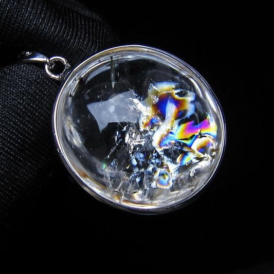 アイリスクォーツ 水晶 ペンダント 虹入り  一点物 112-14199