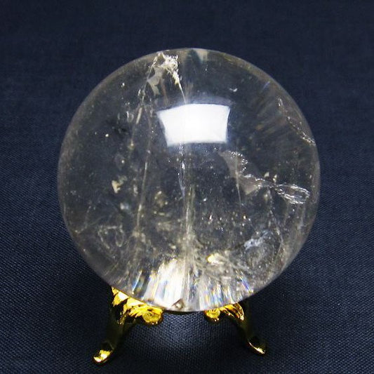水晶 丸玉 虹入り 42mm 水晶玉 一点物 141-6064