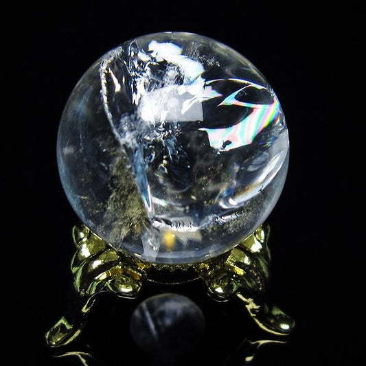 アイリスクォーツ 水晶 丸玉 虹入り 25mm 水晶玉 置物 スフィア 141-6908