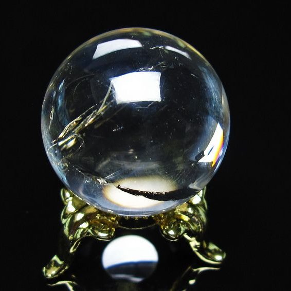 アイリスクォーツ 水晶 丸玉 虹入り 28mm 水晶玉 置物 スフィア 141-6920
