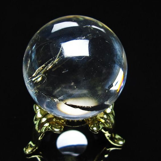 アイリスクォーツ 水晶 丸玉 虹入り 28mm 水晶玉 置物 スフィア 141-6920
