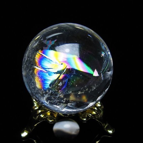 アイリスクォーツ 水晶 丸玉 虹入り 28mm スフィア 置物 水晶玉 一点物 141-7091