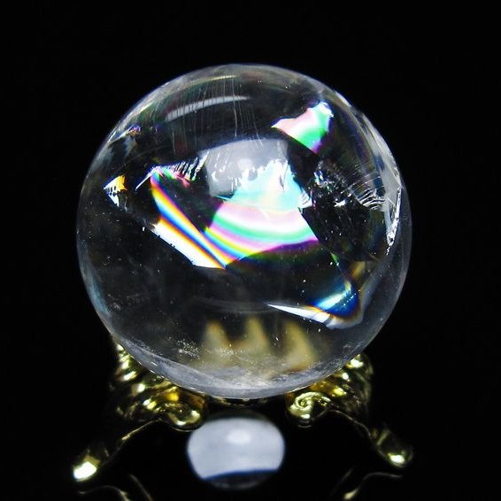 アイリスクォーツ 水晶 丸玉 虹入り 28mm スフィア 置物 水晶玉 一点物 141-7092