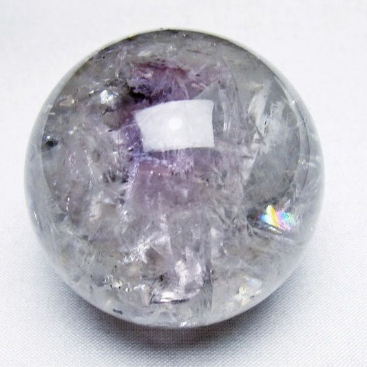 アメジスト 丸玉 虹入り 51mm スフィア amethyst 置物 一点物 141-7327