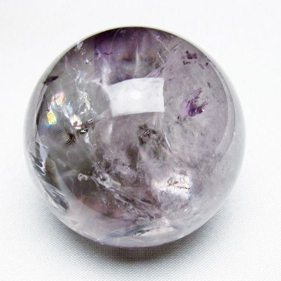 アメジスト 丸玉 虹入り 51mm スフィア amethyst 置物 一点物 141-7328