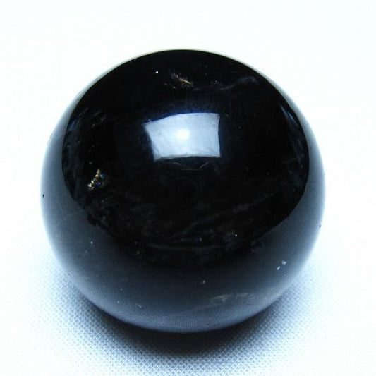 黒水晶 モリオン 丸玉 36mm スフィア 置物 原石 141-7451
