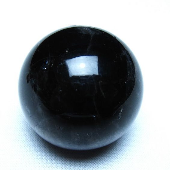 黒水晶 丸玉 モリオン 丸玉 34mm スフィア 置物 原石 141-7532