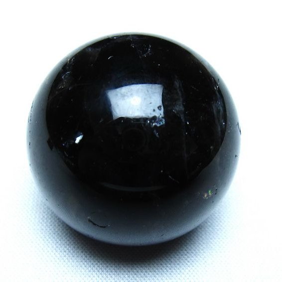 黒水晶 丸玉 モリオン 丸玉 34mm スフィア 置物 原石 141-7544
