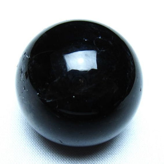 黒水晶 丸玉 モリオン 丸玉 34mm スフィア 置物 原石 141-7546