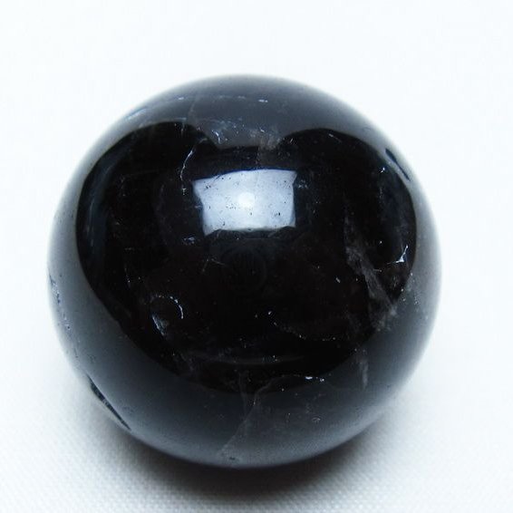 モリオン 丸玉 33mm 黒水晶 スフィア 置物 一点物 141-7967