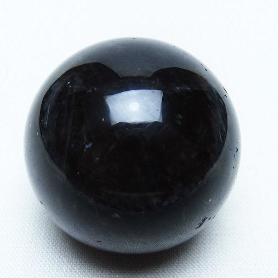 モリオン 丸玉 34mm 黒水晶 スフィア 置物 一点物 141-7968
