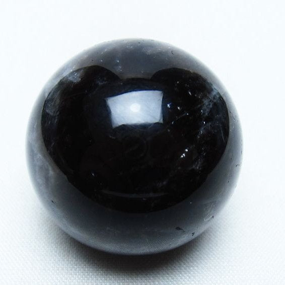モリオン 丸玉 34mm 黒水晶 スフィア 置物 一点物 141-7969