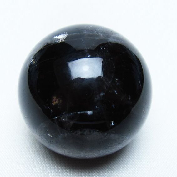 モリオン 丸玉 34mm 黒水晶 スフィア 置物 一点物 141-7970